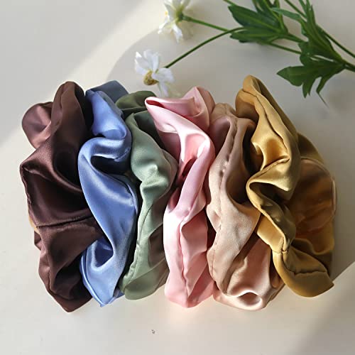 Wenobby Soft Satin Hair Scrunchies para mulheres ou meninas, gravatas de cetim para todos os tipos de cabelo