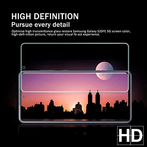 Protetor de tela do Galaxy S20 FE 【2+2 pacote】 com protetor de lente da câmera [9h] Impressão digital compatível Protetor de tela de vidro temperado e temperado para Samsung Galaxy S20 Fe 5g