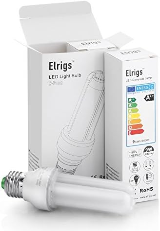 Lâmpada led elrigs e26, lâmpadas de milho de base média equivalente de 75W, branco quente, substitua 20W, não-minúsculo, flanker livre, CRI 85+, 2-PACK