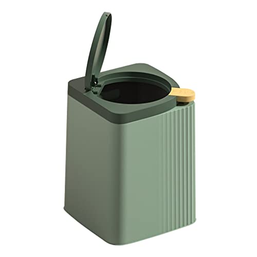 Latas de lata de lixo do escritório Doitool Lixo do escritório Mini lixo de balde de desperdício lixo lata de mesa mini lixo lixo lixo lixo lixo porta -lápis porta com tampa de recipientes de mesa verde cesta de escritório