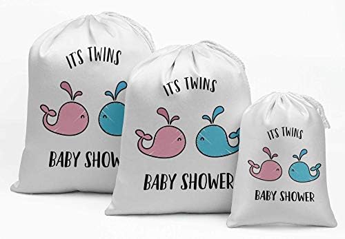 Darling lembrança de gêmeos brancos suprimentos de festas de chá de bebê favoritos bolsas de presente 15 peças