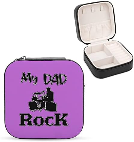 Meu pai rock mini jóias caixa de jóias puxateria de couro de couro caixas de armazenamento de caixa para viajar para casa fora