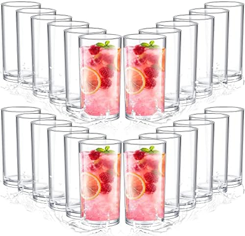 36 peças 16 oz de copos de bebida acrílica com copos de bebidas inquebráveis ​​claras copos de água de água de água de