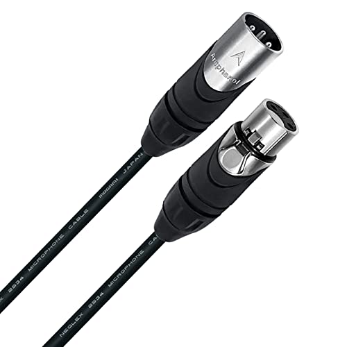 Melhores cabos do mundo 2 unidades - 2 pés - Quad Balanced Microfone Cable personalizado usando fios Mogami 2534 e Amphenol Ax3m Male & Ax3f Feminino Silver XLR Plugues