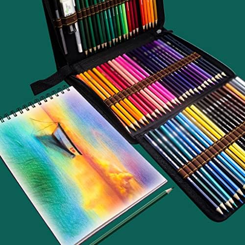 FZZDP 77PCS Conjunto de lápis colorido Kit de desenho profissional de desenho a lápis Sacos de lápis de arte suprimentos de arte