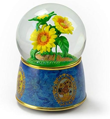 Uma homenagem aos girassóis de van Gogh 18 Note Musical Water Globe - muitas músicas para escolher - você é meu sol