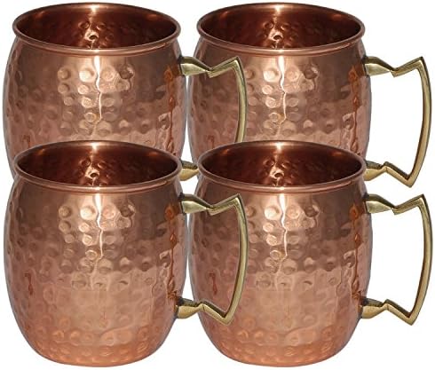 Caneca de Mula Moscou Pure de cobre pura, conjunto de 4 canecas