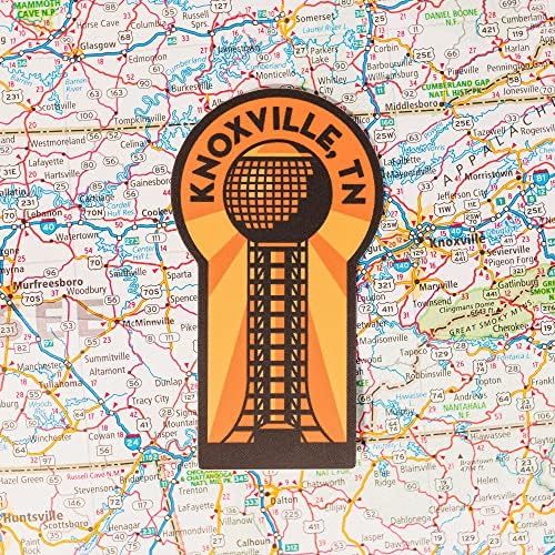 Adesivo de Knoxville de coração vagabundo - Sunsphere - Decalque de lembrança do vinil tennessee à prova de intempéries