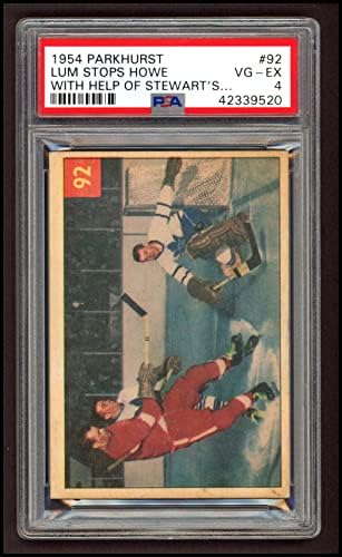 1954 Parkhurst # 92 Lum para Howe Harry Lumley/Gordie Howe/Ron Stewart Maple Leafs/Red Wings PSA PSA 4.00 Maple Leafs/Red Wings