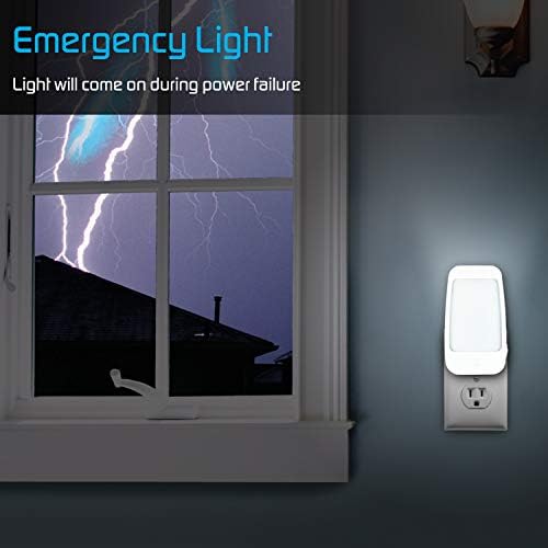 Energizer 4-in-1 LED Falha de energia Night Light, plug-in, sensor de luz, Automático ON/, plugue dobrável, 40 lúmens, tornado