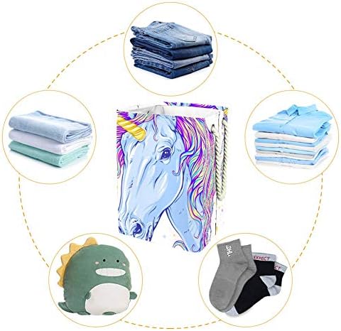 INOMER UNICORN 300D Oxford PVC Roupas à prova d'água cesto de lavanderia grande para cobertores Toys de roupas no quarto