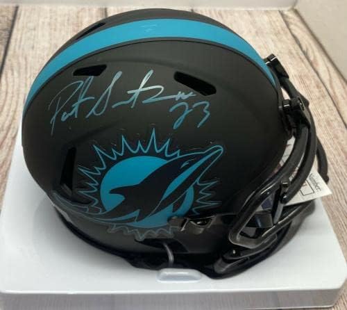 Miami Dolphins Patrick Surtain assinou Black Eclipse Mini Helmet1 JSA CoA - Capacetes NFL autografados