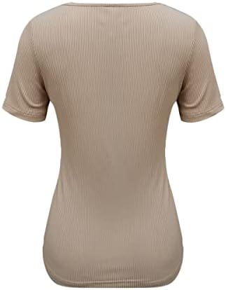 Blusa de verão nxxyeel para mulheres camisas de pulôver de manga curta