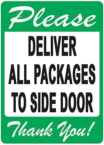 Entregue todos os pacotes na placa da porta lateral-um lembrete agradável para entregar pessoas a seguir, design vívido