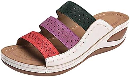 Chinelos rbculf para mulheres com conforto de salto de cunha plus size praia slip em sapatos Sandálias de chinelos de moda