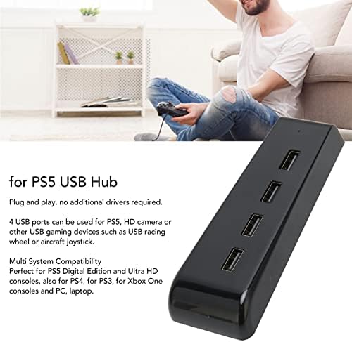 4 Port USB2.0 Hub para PS5, carregador de extensão do adaptador de expansores USB, Extensor USB de Câmera de Câmera HD HD/USB