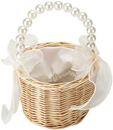 JKUYWX CASAMENTO Bridesmaid Girl Bridal Handheld Flor Basket Organizer Supplies