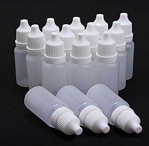 50pcs plástico gotas de gotejamento garrafa transparente de amostra de liquidificação de olho de olho com tampa de parafuso e plugue de reabastecimento suave e vazio 15 ml/0,5oz