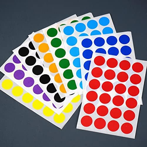 MESU 192 PCs Rótulos de codificação de cores Circle Dot Adesivos 8 cores variadas RODONDO