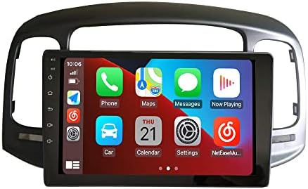 Android 10 Autoradio Navigação de carro Multimídia GPS Radio de toque GPS 2.5D Tela de toque Forhyundai Accent 2008-2011 Silver