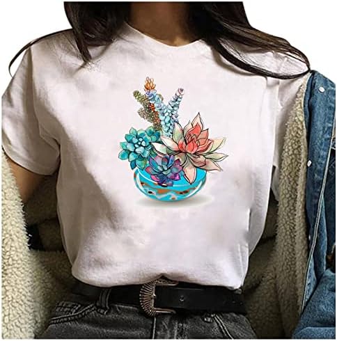 Camiseta modal aconchegante para mulheres de estilo étnico de estilo ocidental tops gráficos vintage colorido com estampa floral colorida e montada blusa