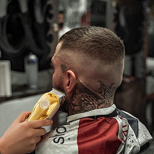 Arco de cabelo com tesouras de barbeiro para homens, aparador de cabelo recarregável de Clipper All-Metal para barbeiro