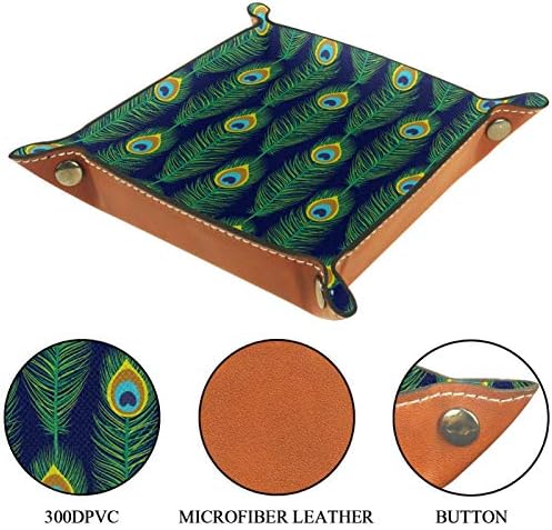 Lyetny Green Peacock Pattern Pattern Blue Organizer Bandeja Caixa de armazenamento CABELA CABELA CADDY Desktop Alteração