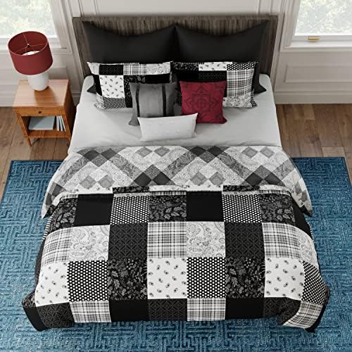 Donna Sharp King Bedding Conjunto - 3 peças - Londres contemporânea de colcha com colcha King e dois Shams de travesseiro padrão -