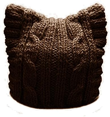 Bibitime Handmade Knit Pussycat Hat Hat March March Parade Cap Cat Ears Beanie