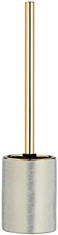 Wenko Nuria Brush Pushter Gold/White, Ceramic, 39 x 9,5 x 9,5 cm