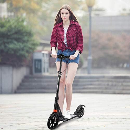 Momfei Scooter para adultos adolescentes crianças kick scooter fácil dobramento freio leve para pessoas com mais de um metro com roda traseira e freio de mão, sistema de mitigação de choque