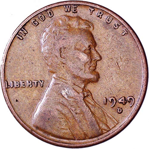 1949 D Lincoln Wheat Cent 1C muito bom