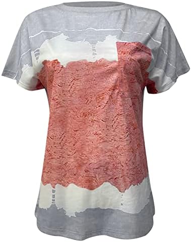 Garotas adolescentes roupas de manga curta Moda de moda de pescoço de algodão Top Tshirt Blusa gráfica de verão para mulheres
