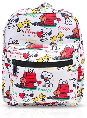 Finex Snoopy em toda a impressão de saco de nylon pequeno mochila causal para viagens para viajar compras de compras