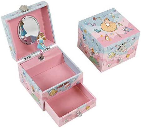 Caixa de jóias de música laxúrio para caixa de música de armazenamento de música feminina, presente infantil. （Repertório: