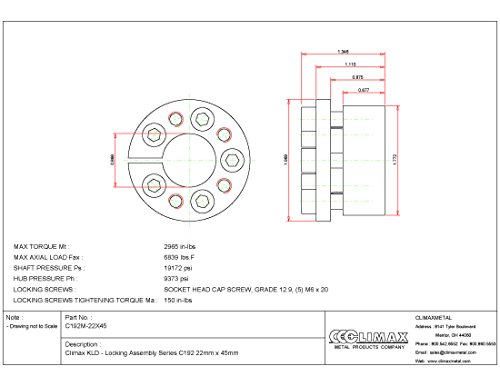 Metais clímax C192M-22X45 Série 192 Montagem de travamento, aço, banhado por zinco, 0,87 ID, 1,35 de largura, 22 mm de diâmetro