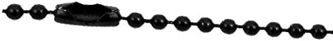 X-Dree 8pcs Black Metal Metal Flop Ball Connector Chain ChainChain de 2,4 mm dia 12 cm de comprimento (8 unids negra metal contas de broche bola confecctor Cadena llavero 2,4mm dia 12 cm longitud