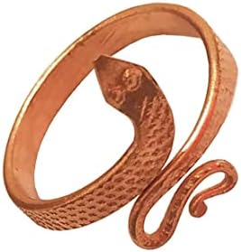 Marrom puro cobre cobra cobre energizou anel de tamba naag para unissex