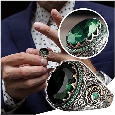 Ringos de loja Pacotes de anel para mulheres Ringdiamond Saphire Diamond Green Ring Ring Gift redonda grande anel