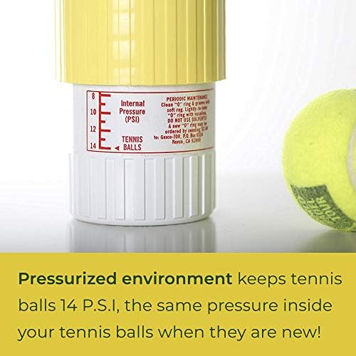 GEXCO Tennis Ball Saver - armazenamento pressurizado de bola de tênis que mantém as bolas saltando como novas