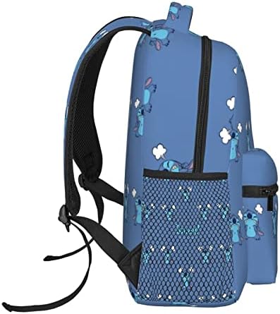 OUSMA Stitch Backpack Girl's menino de garoto adulto de 16 polegadas Strap ombro de ombro leve School Bookbag Sagão resistente