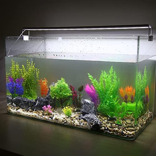 Kit de plantas aquários vocoste, plantas de tanque de peixes falsas coloridas artificiais decoração de tanques de tanques
