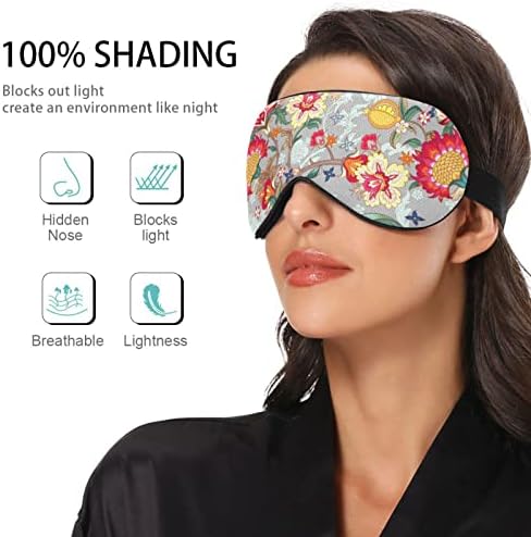 Kigai Sleep Eye Mask for Men Women Light bloqueando noite dormindo vendimento com cinta ajustável Soft respirável conforto ocular capa para viajar ioga soneca elegante flor