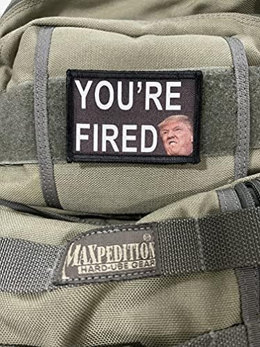 Trump, você está demitido de moral engraçado.2x3 gancho e loop patch.