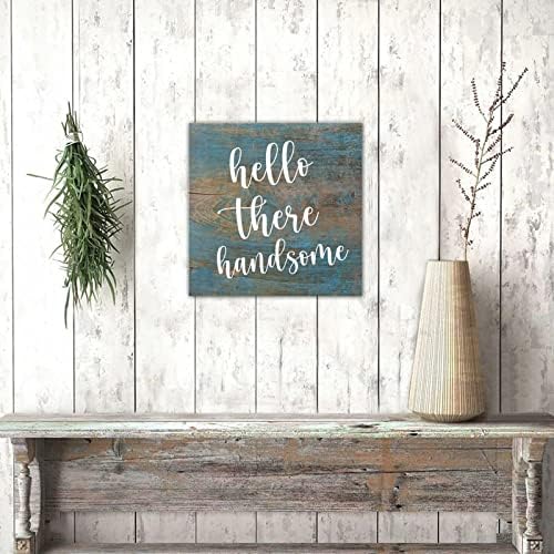 Vintage Farmhouse Wooden Pallet Sign Hello lá bonito madeira bem -vindo placa bem -vindo sinal