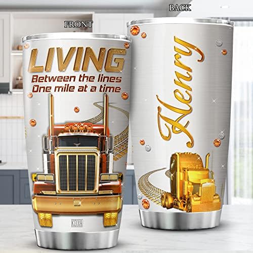 Presentes de caminhão de caminhão de copo personalizado de Koixa para caneca de café de pilotos de caminhão com nome 20