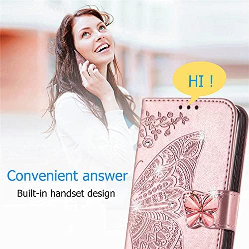CCSmall para Motorola Edge 20 Pro Case de carteira para mulheres, Flores de borboleta PU CEAR