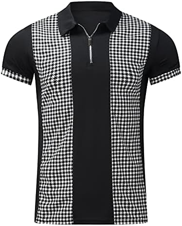 Camisetas de pólo de verão para homens de manga curta camiseta casual tops zíper pescoço ajustado tampas de túnicas de túnicas de pólo de golfe de golfe