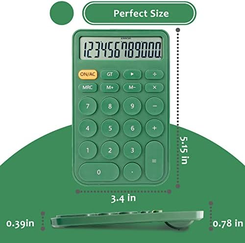 Calculadora padrão de 12 dígitos, tela grande de desktop e botões, calculadora com grande display LCD para escritório, escola, uso doméstico e comercial, sono automático, com bateria