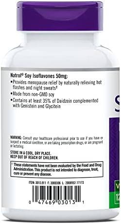 Cápsulas de isoflavonas de soja natol, alívio da menopausa, 50mg, 120 contagem de roxo